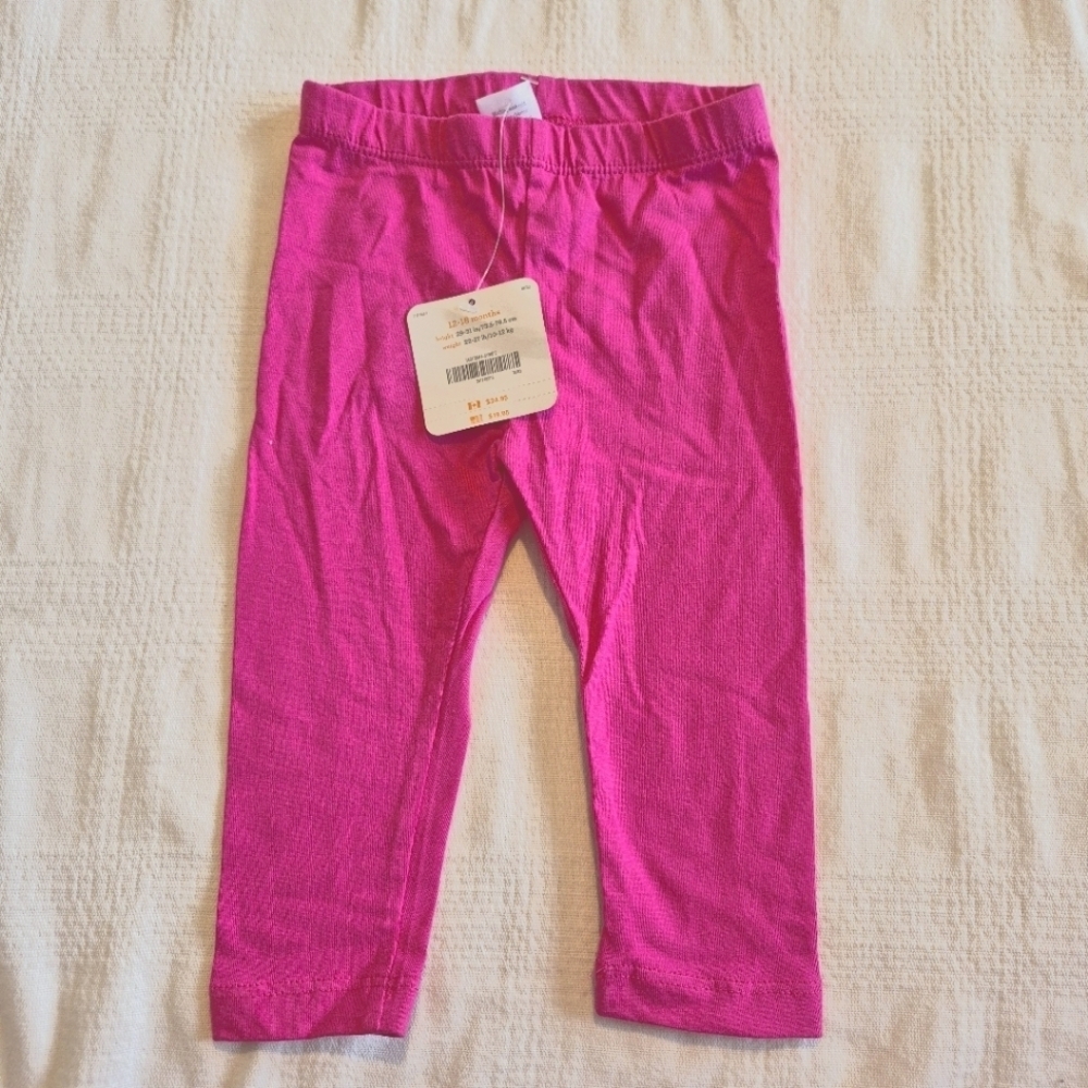 Gymboree girls size 12-18 months pink pull on leggings NWT
